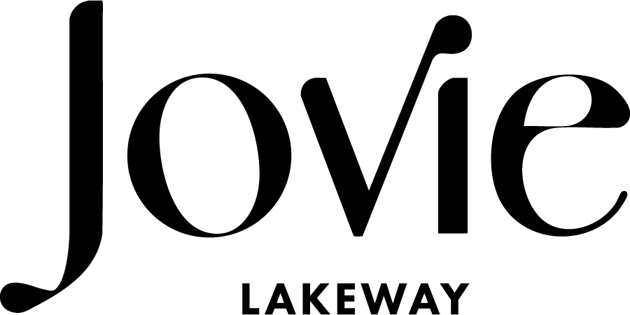 The image features the word "Jovie" in a large, elegant font, with the word "Lakeway" written below it in a smaller font.